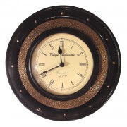 Brass Wooden Antique Wall Clock-12inch (Double Ring)